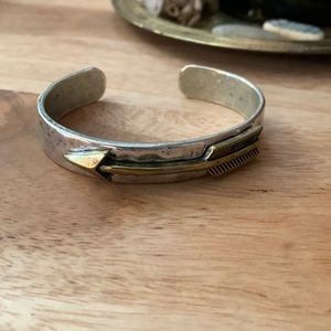 Silver Cuff with Gold Arrow
